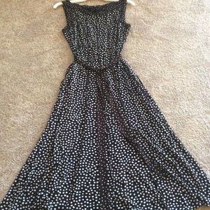 Perceptions brown polka dot dress